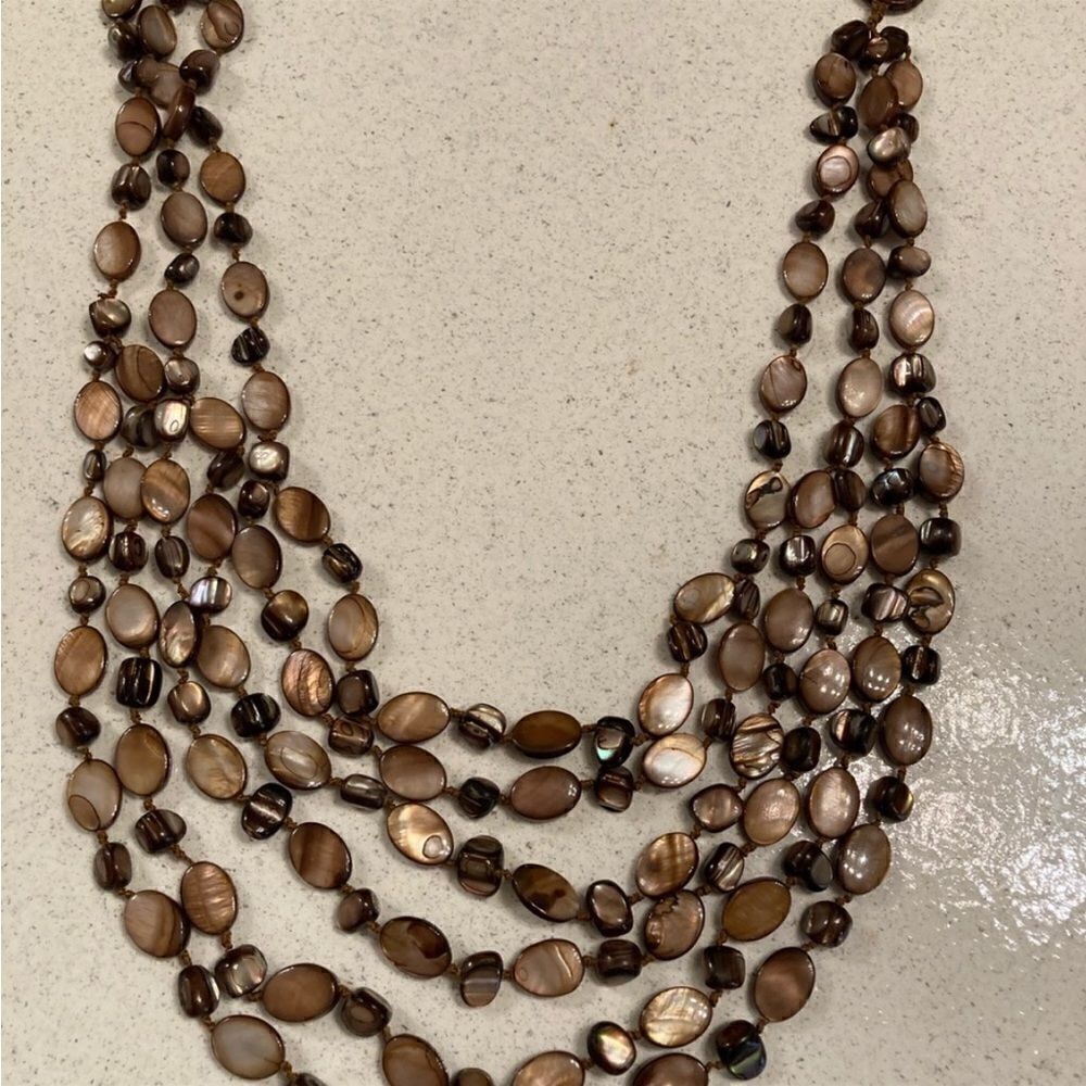 Natural Stone Multi Strand Necklace - Picture 2 of 11